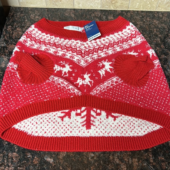 Old Navy Dog Sweater Red Fair-isle Print - Picture 3 of 5